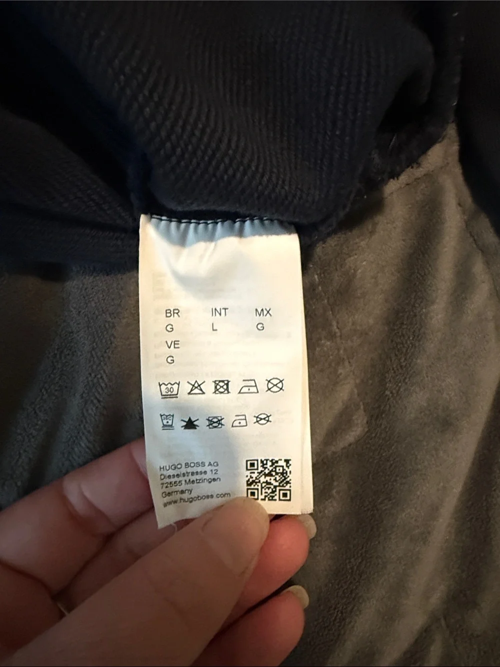Hugo Boss Navy Crewneck with Red Logo Accent